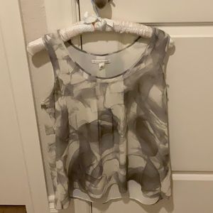 Banana Republic Sheer Tank - Cream and Gray - Medium